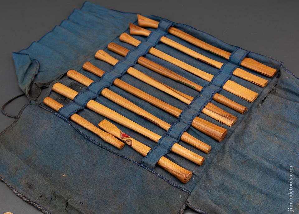 Salesman's Sample Set of Ten Axe Handles in Original Roll - 94403