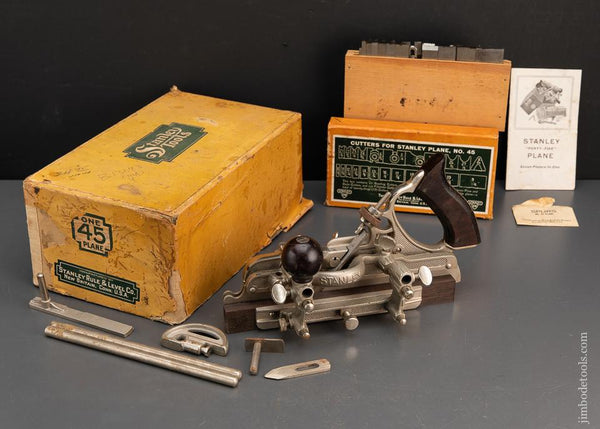 Mint! STANLEY No. 45 Combination Plane 100% COMPLETE in Original Box UNUSED! - 94470