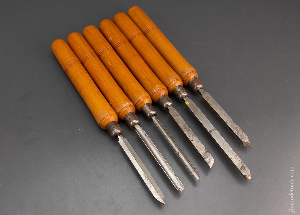 Extra Fine Set of 6 HENRY DISSTON Turning Tools - 94578