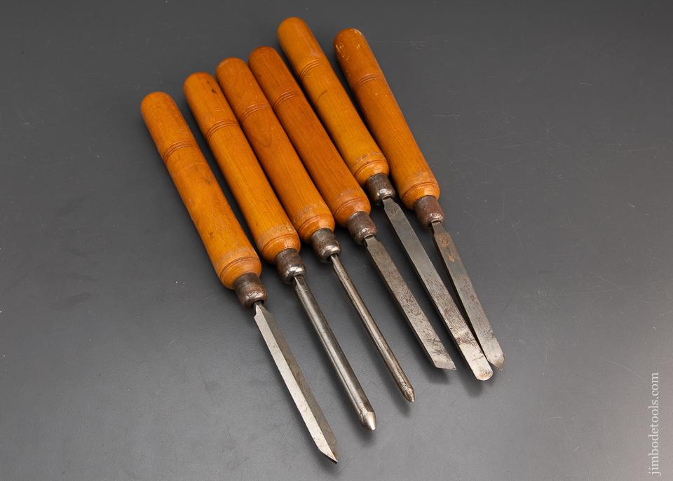 Extra Fine Set of 6 HENRY DISSTON Turning Tools - 94578