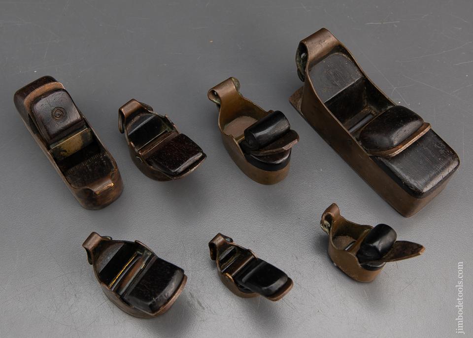 Collection of 7 Brass 17th/18th Century Instrument Maker's Planes The Actual Tools Found on Page 195 In The ART OF FINE TOOLS - 94614