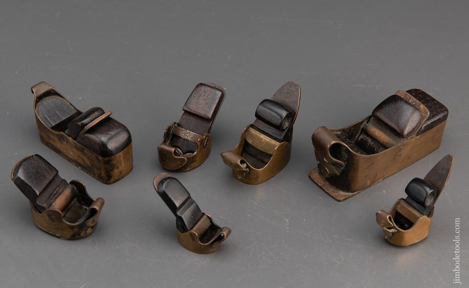Collection of 7 Brass 17th/18th Century Instrument Maker's Planes The Actual Tools Found on Page 195 In The ART OF FINE TOOLS - 94614