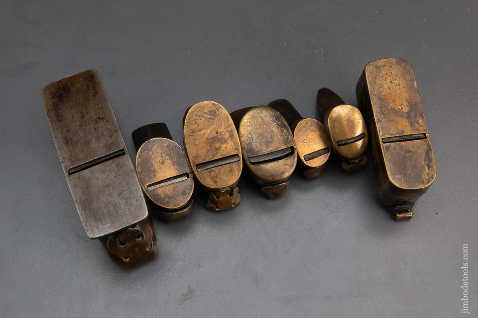 Collection of 7 Brass 17th/18th Century Instrument Maker's Planes The Actual Tools Found on Page 195 In The ART OF FINE TOOLS - 94614