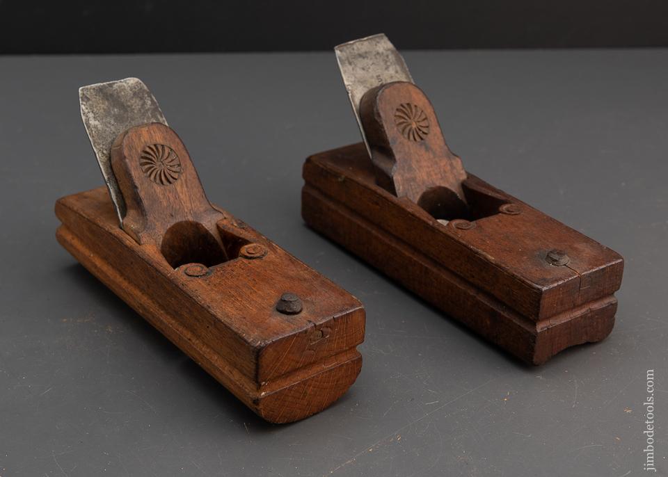 Ultra Rare and Exquisite Pair of 18th Century Dutch Hollow and Round Planes Marked IDI - 94620