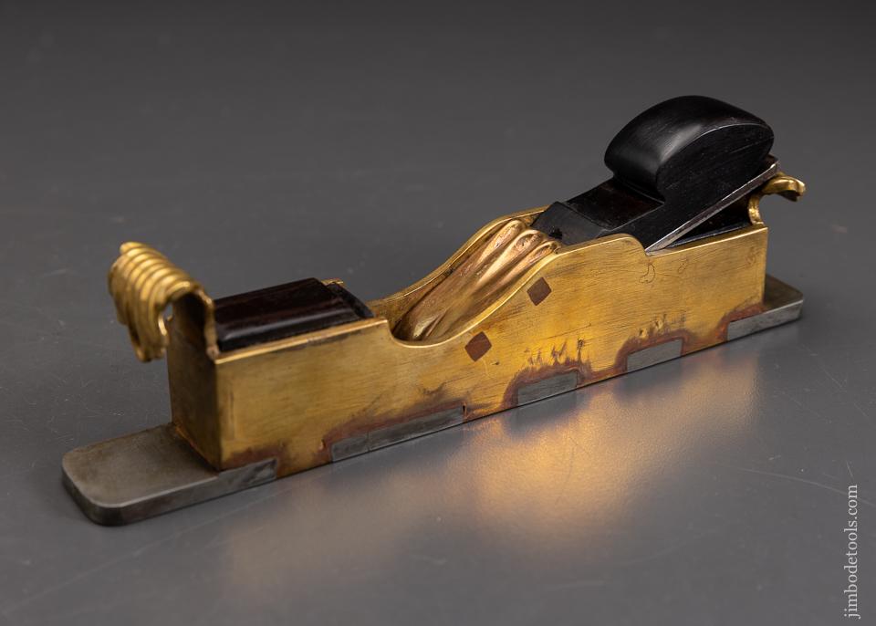 Remarkable Narrow Miter Plane in Gunmetal, Steel, and Ebony! - EXCELSIOR 94623