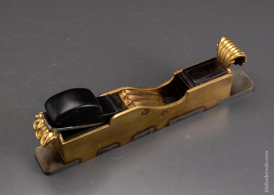 Remarkable Narrow Miter Plane in Gunmetal, Steel, and Ebony! - EXCELSIOR 94623