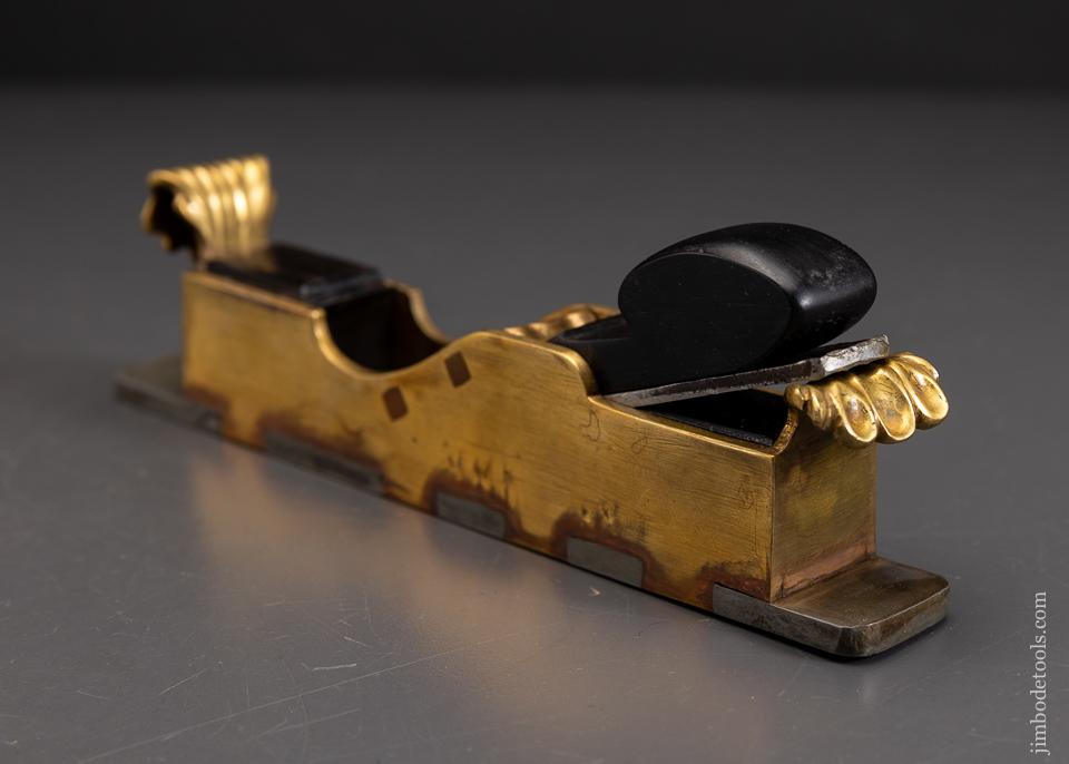 Remarkable Narrow Miter Plane in Gunmetal, Steel, and Ebony! - EXCELSIOR 94623