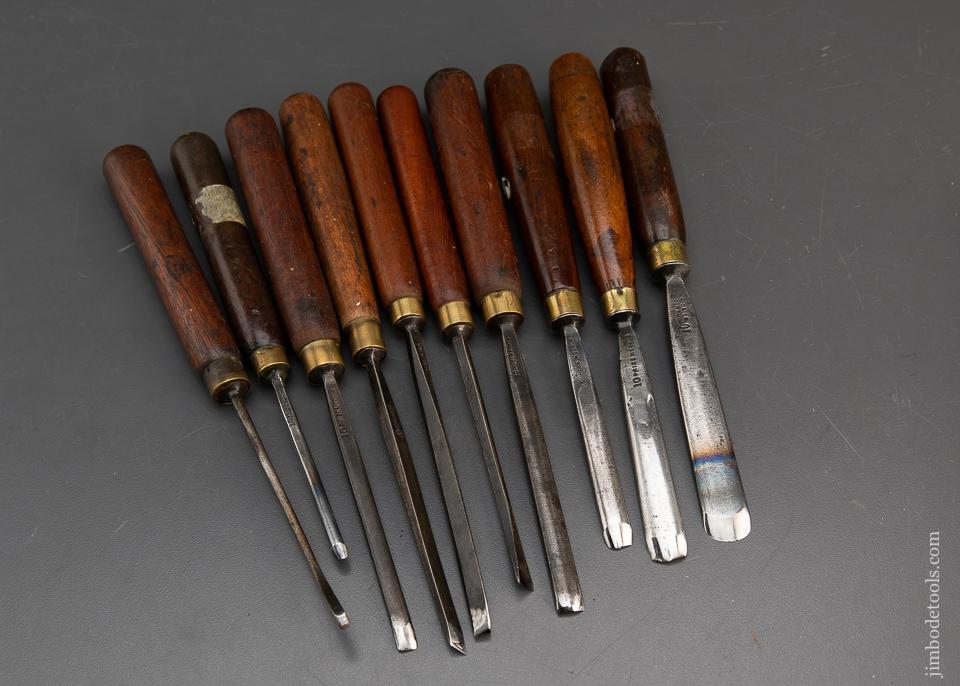 Set of 10 ADDIS Carving Chisels - 94708