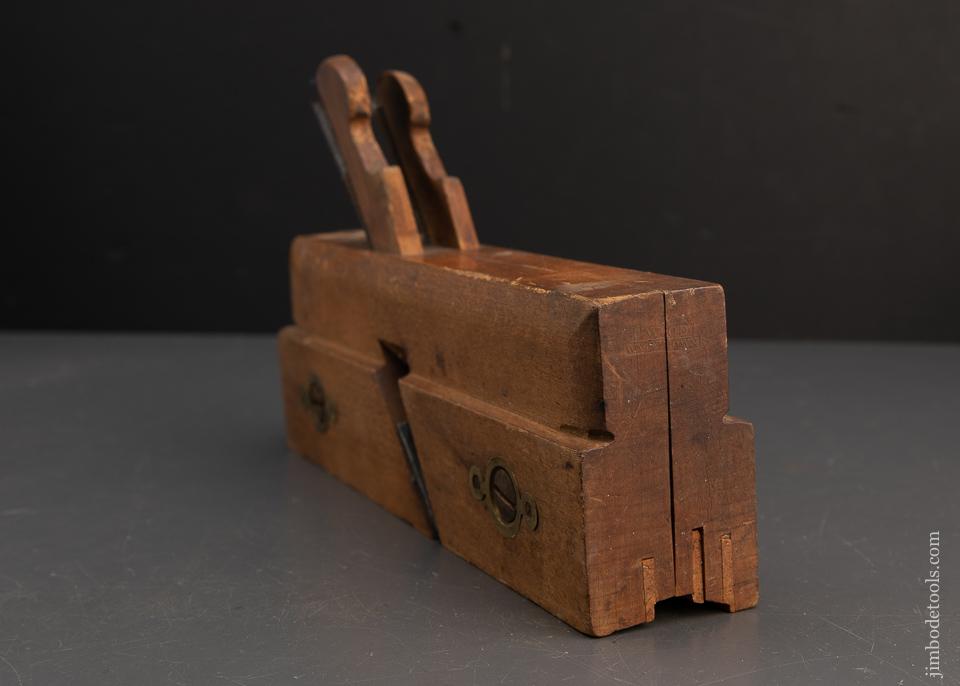 Rare J. WOOD Watertown Double iron Sash Moulding Plane - 94723