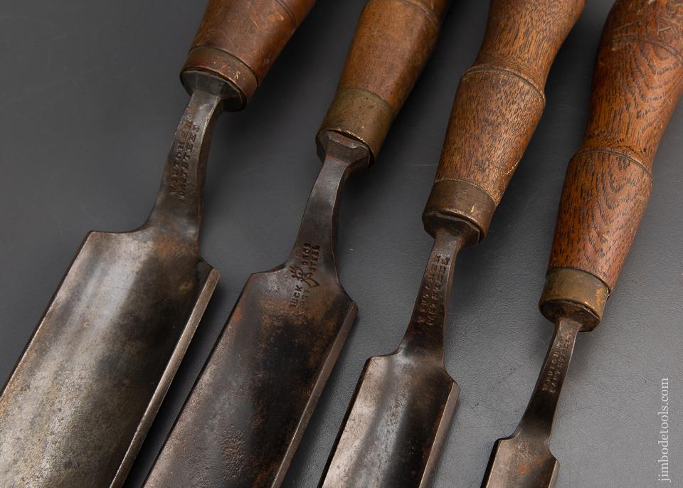 Fine Set of 4 BUCK BROS. Pattern Maker’s Crank Neck Paring Gouges - 94785