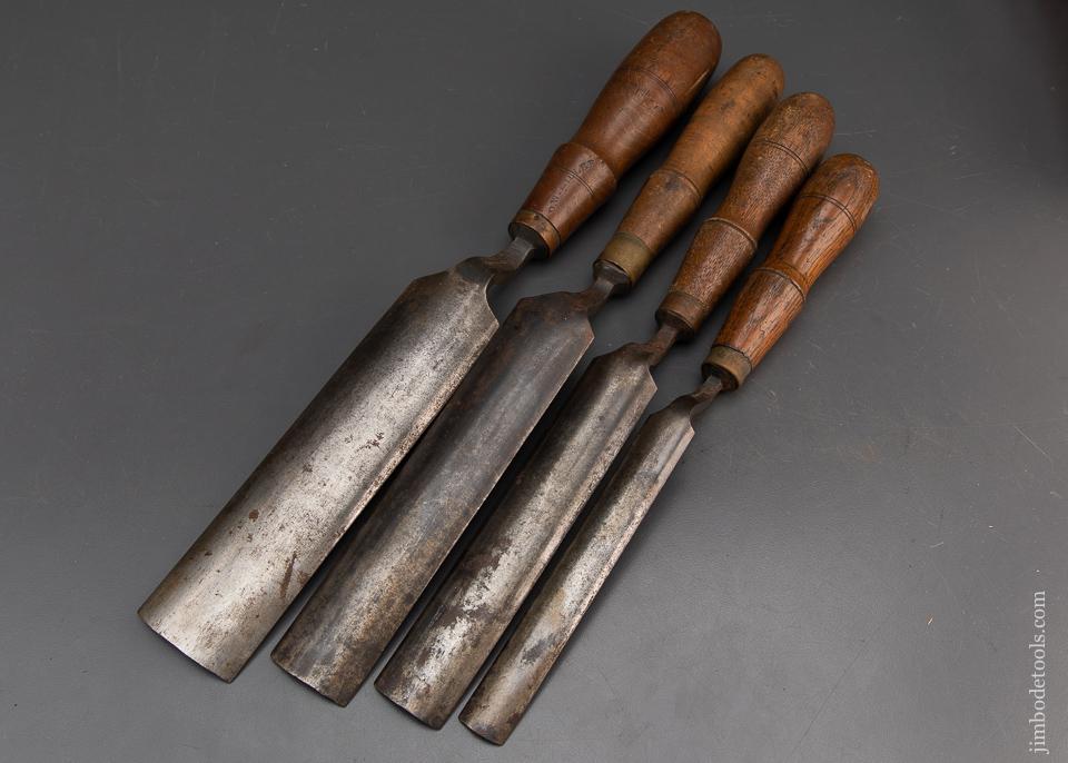 Fine Set of 4 BUCK BROS. Pattern Maker’s Crank Neck Paring Gouges - 94785