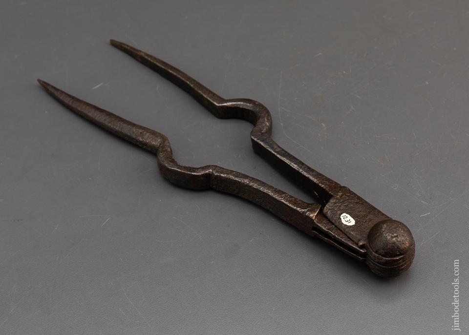 Stunning 17th Century Hand Forged Ball Top Dividers - 94797