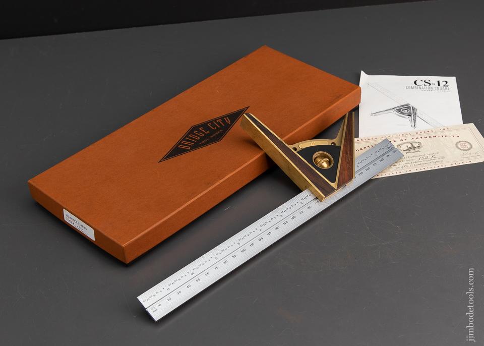 BRIDGE CITY TOOL CO.  No. CS-12 Combination Square Mint in Box - 94893