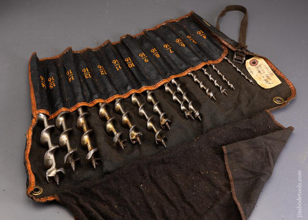 Complete Set of MILLERS FALLS Auger Bits in Original Roll - 94896