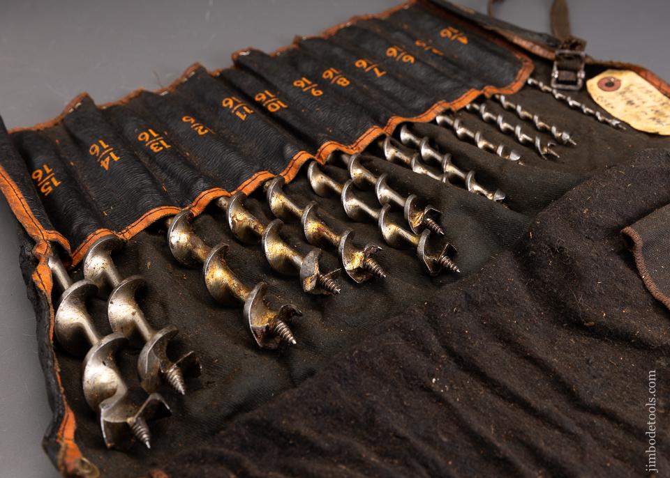 Complete Set of MILLERS FALLS Auger Bits in Original Roll - 94896