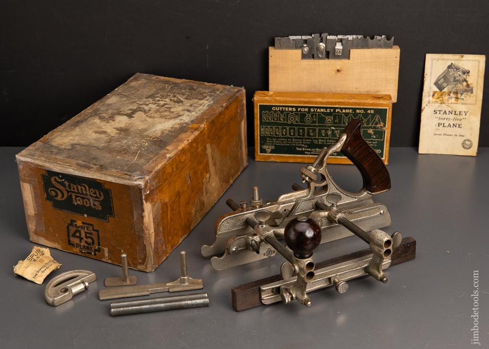 STANLEY No. 45 Combination Plane 100% COMPLETE in Original Box - 94929
