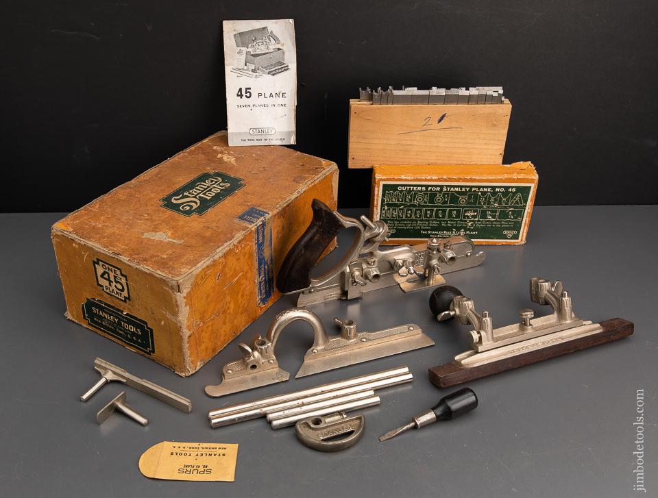 STANLEY No. 45 Combination Plane 100% Complete, Mint and Unused in its Original Box - 94930