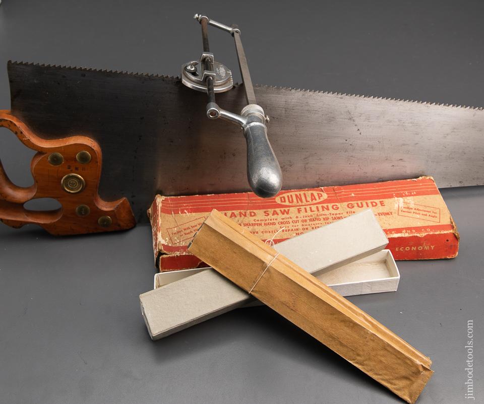 DUNLAP Saw Filing Guide Mint in Box with Full Box of Simonds Files - 95067