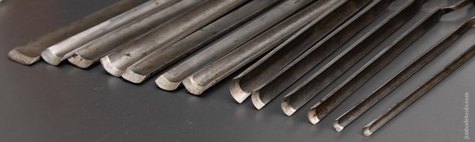 Amazing Set of 13 MARPLES Crank Neck Pattern Makers Gouges - 95110