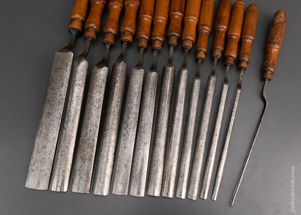 Amazing Set of 13 MARPLES Crank Neck Pattern Makers Gouges - 95110 ...