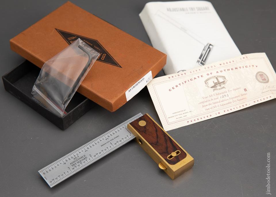 BRIDGE CITY TOOL WORKS AS-5 Rosewood Adjustable Square MIB - 95127