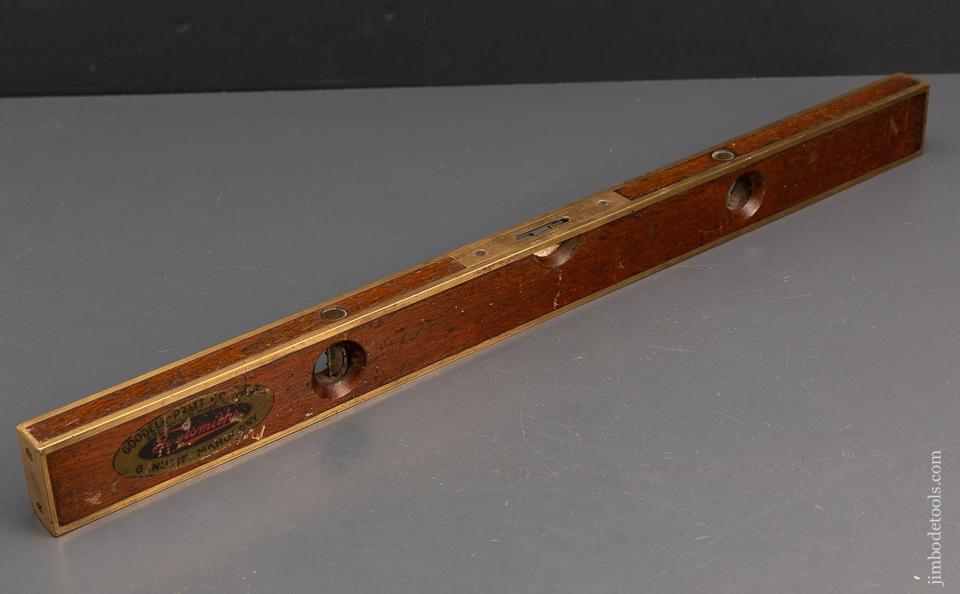 Extra Fine GOODELL-PRATT 24 inch Mahogany Level Full Bound with Decal - 95162