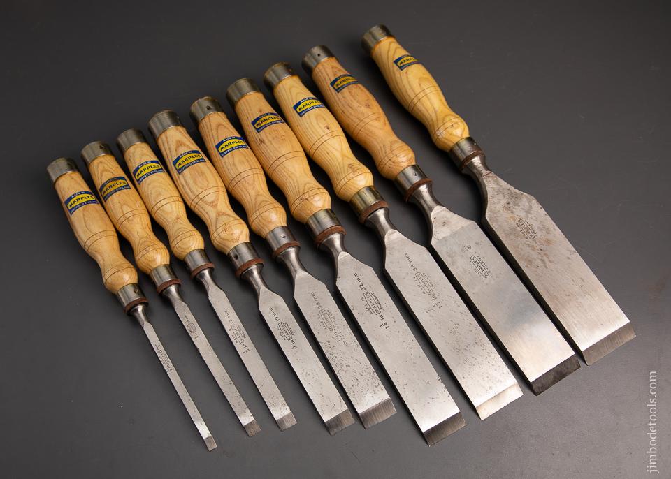 Graduated Set 9 MARPLES Heavy Mortise Chisels MINT! The Last