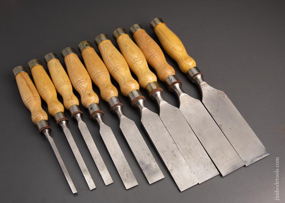 Graduated Set 9 MARPLES Heavy Mortise Chisels MINT! The Last Set of Mortise Chisels You Will Ever Need - 95186