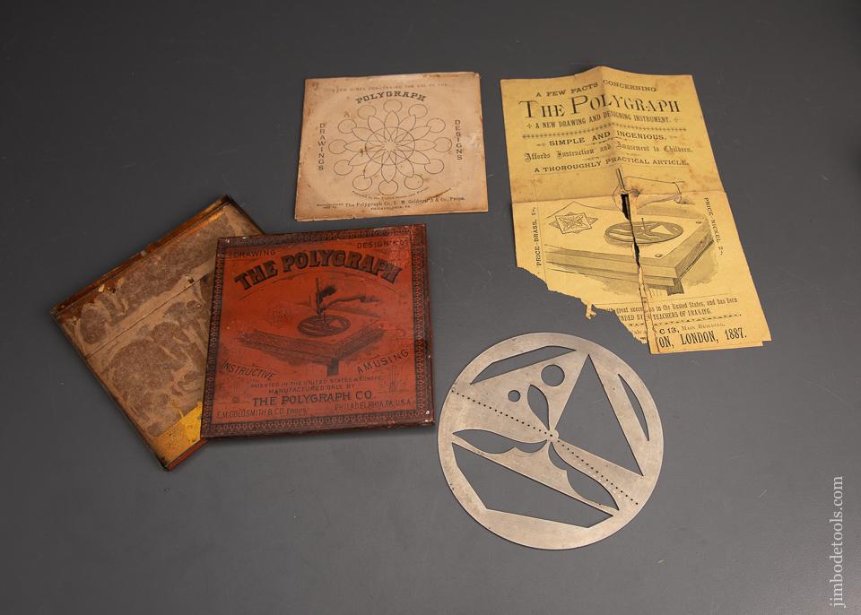Ink Polygraph Using Rare & Mint Nickel Plated Polygraph Drawing Tool in Original Tin Box w ...