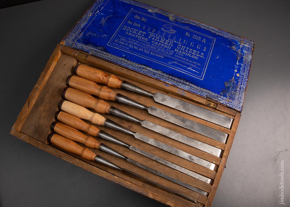 Magnificent Complete Set of 12 JAMES SWAN Socket Firmer Chisels in Original Box! - 95237