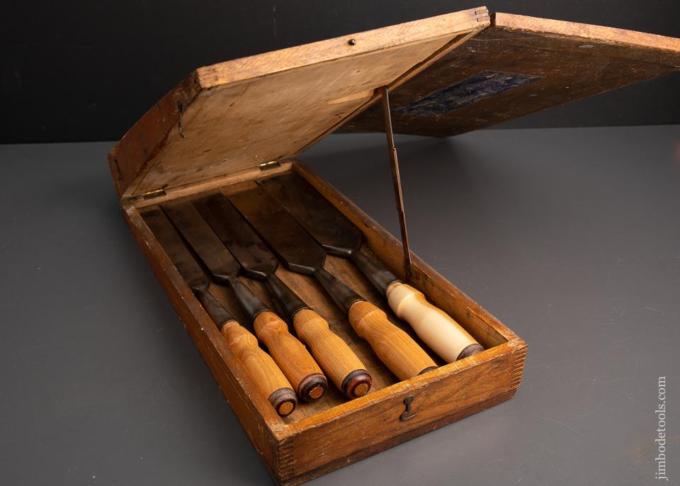 Magnificent Complete Set of 12 JAMES SWAN Socket Firmer Chisels in Original Box! - 95237