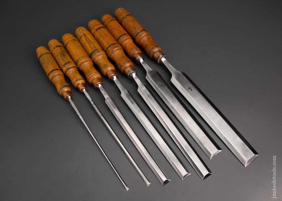 Rare American Set of 7 Paring Chisels by BUCK BROS - 95242