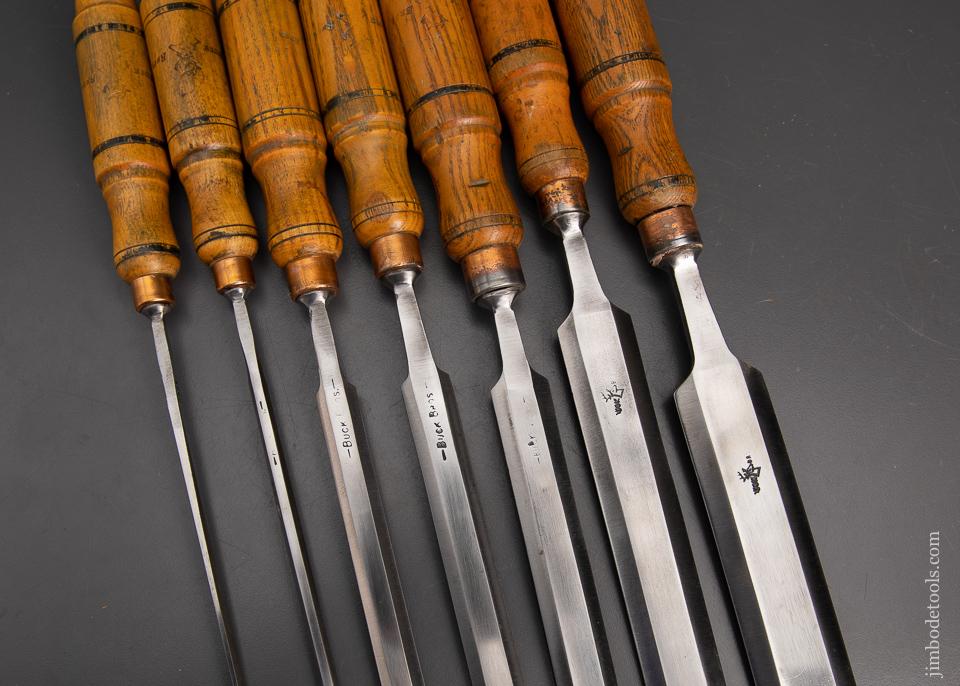 Rare American Set of 7 Paring Chisels by BUCK BROS - 95242