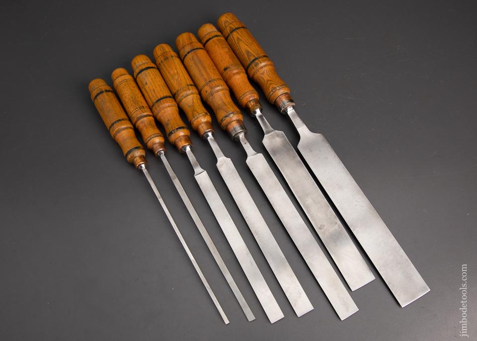 Rare American Set of 7 Paring Chisels by BUCK BROS - 95242