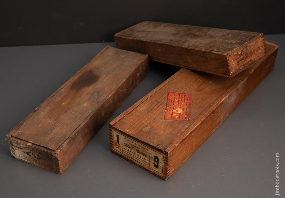 3 Antique Wooden Chisel Boxes T.H. WITHERBY, etc. - 95245