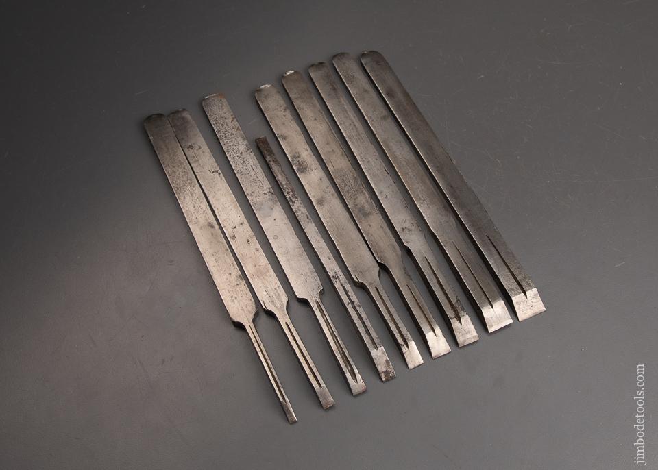 Fine Complete Set of 8 Plow Plane Irons - 95248