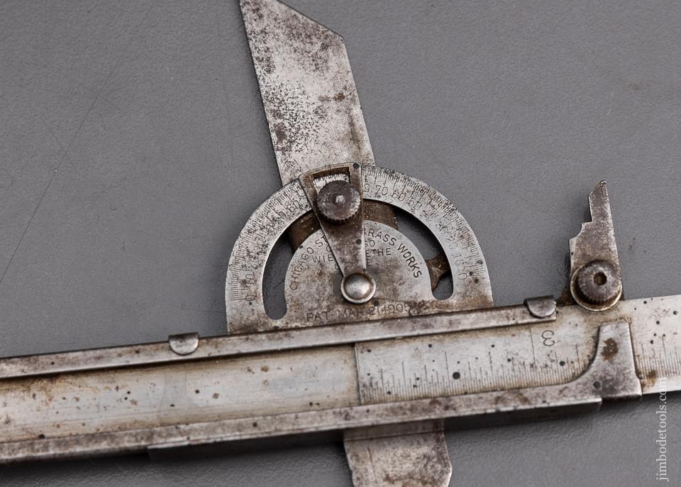 Rare! WEIT-GOETHE Patent March 21, 1905 Combination Tool Protractor, Bevel, Caliper - 95293