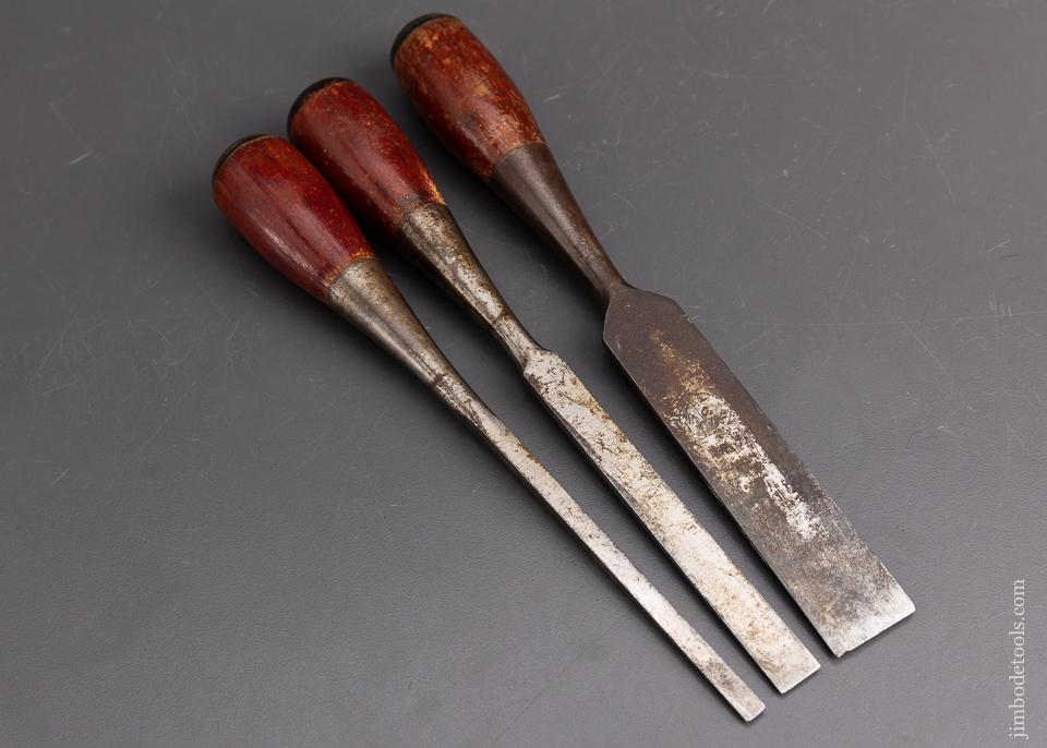 Extra Crisp Set of 3 STANLEY No. 40 EVERLASTING Chisels Partial Decals - 95374
