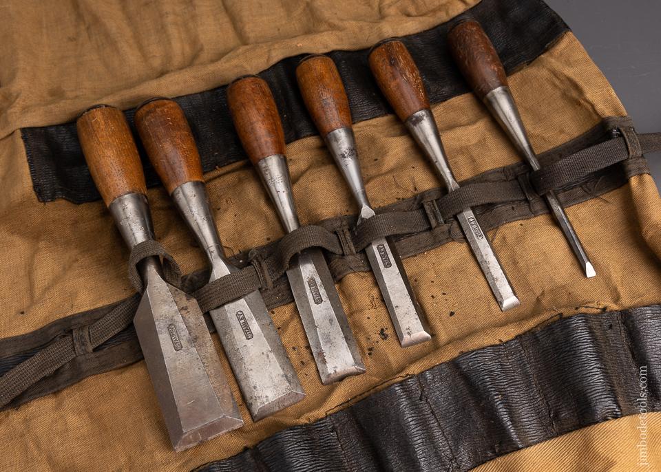 Fine Set of 6 STANLEY No. 50 EVERLASTING Chisels in Original Roll Set No. 120 - 95375