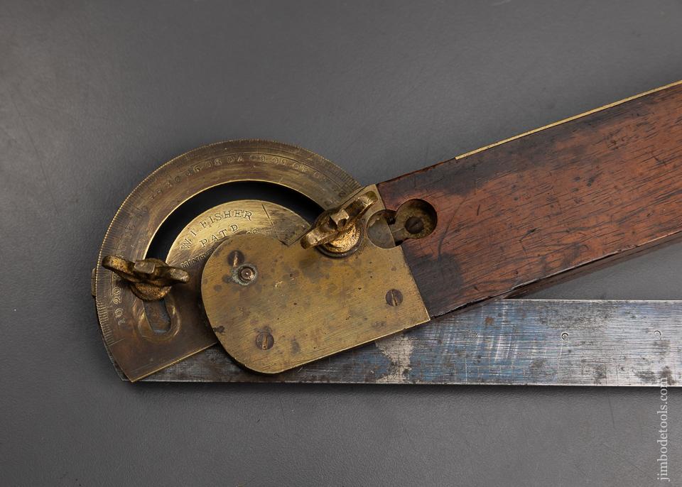 Fancy DISSTON & MORSS PHILADA W.T. FISHER PATENT 1868 Protractor Bevel - 95468