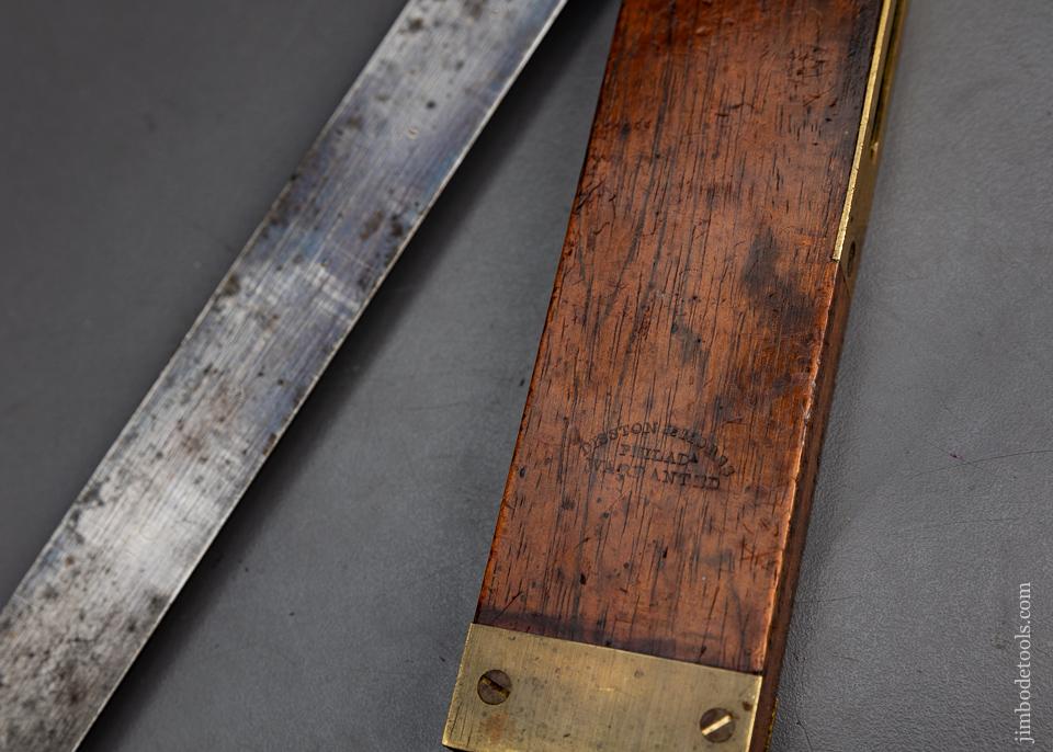 Fancy DISSTON & MORSS PHILADA W.T. FISHER PATENT 1868 Protractor Bevel - 95468