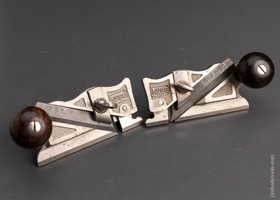 Near Mint Pair of STANLEY No. 98/99 Side Rabbet Planes with Fences - 95489
