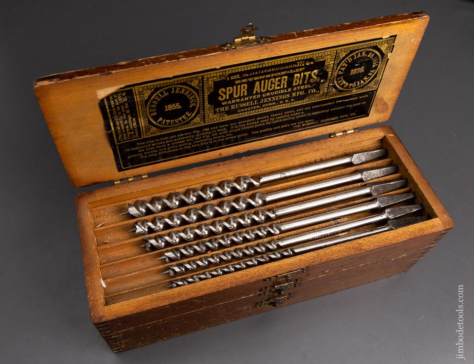 Extra Fine Complete Set of 13 RUSSELL JENNINGS Auger Bits in Original Three Tiered Box 95524