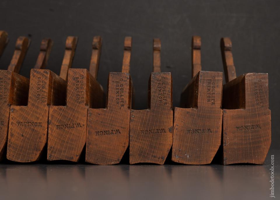 Set of 18 Hollow and Round Planes by G. COLLIER BRIXTON Skewed 55 Degree - 95581