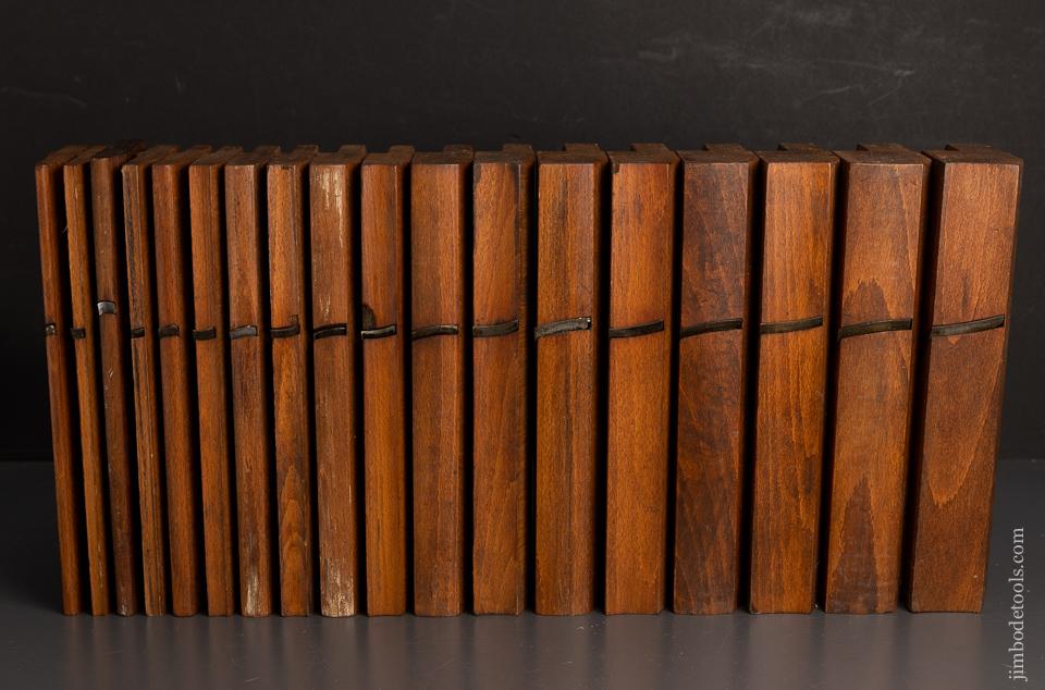 Set of 18 Hollow and Round Planes by G. COLLIER BRIXTON Skewed 55 Degree - 95581