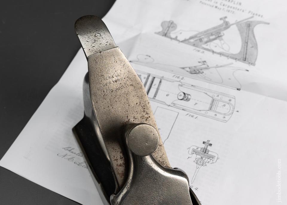 Wonderful CHAPLIN’S PATENT No. 3 Smooth Plane with Iron Handles - 95611