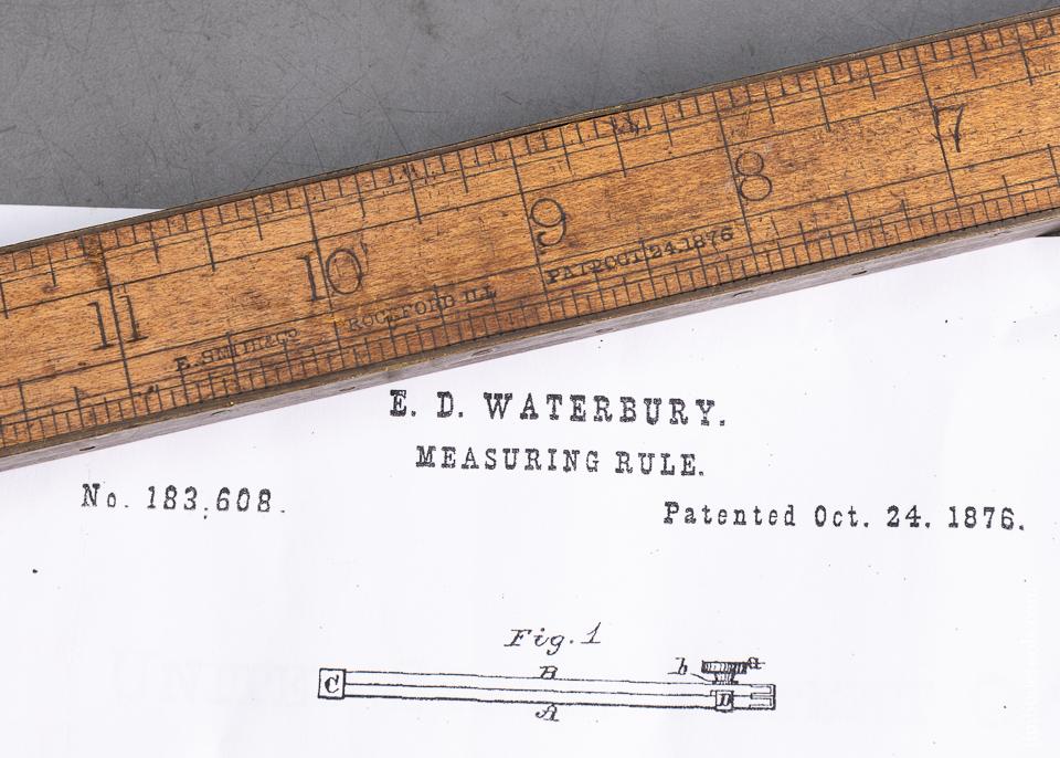 E. SMITH Boxwood and Brass Trammel Points WATERBURY PATENT OCT 24 1876 - 95612