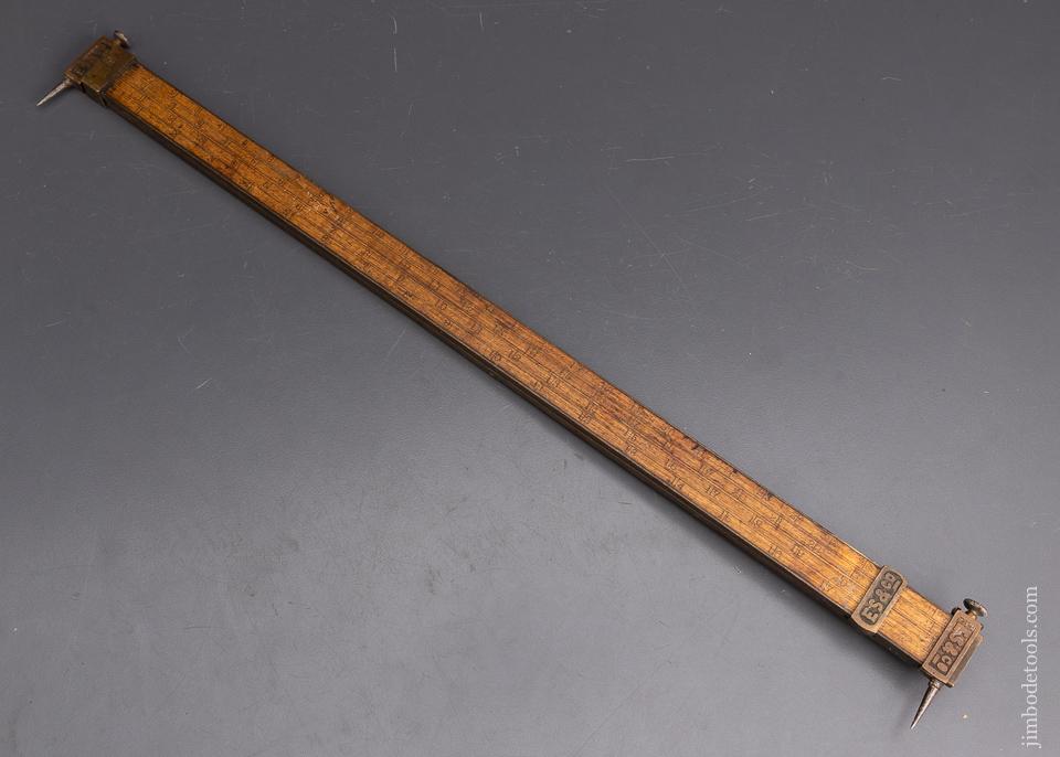E. SMITH Boxwood and Brass Trammel Points WATERBURY PATENT OCT 24 1876 - 95612