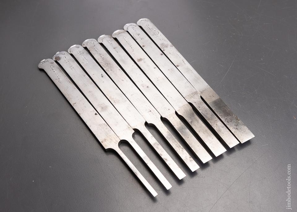 Full Set of 8 OHIO TOOL CO. Centerwheel Plow Plane Irons - 95647