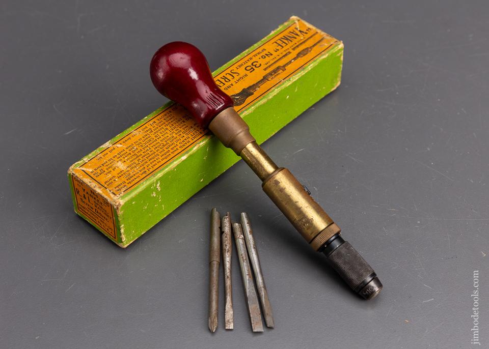 YANKEE no. 35 Spiral Ratchet Screwdriver Mint in Box with 4 bits - 95721
